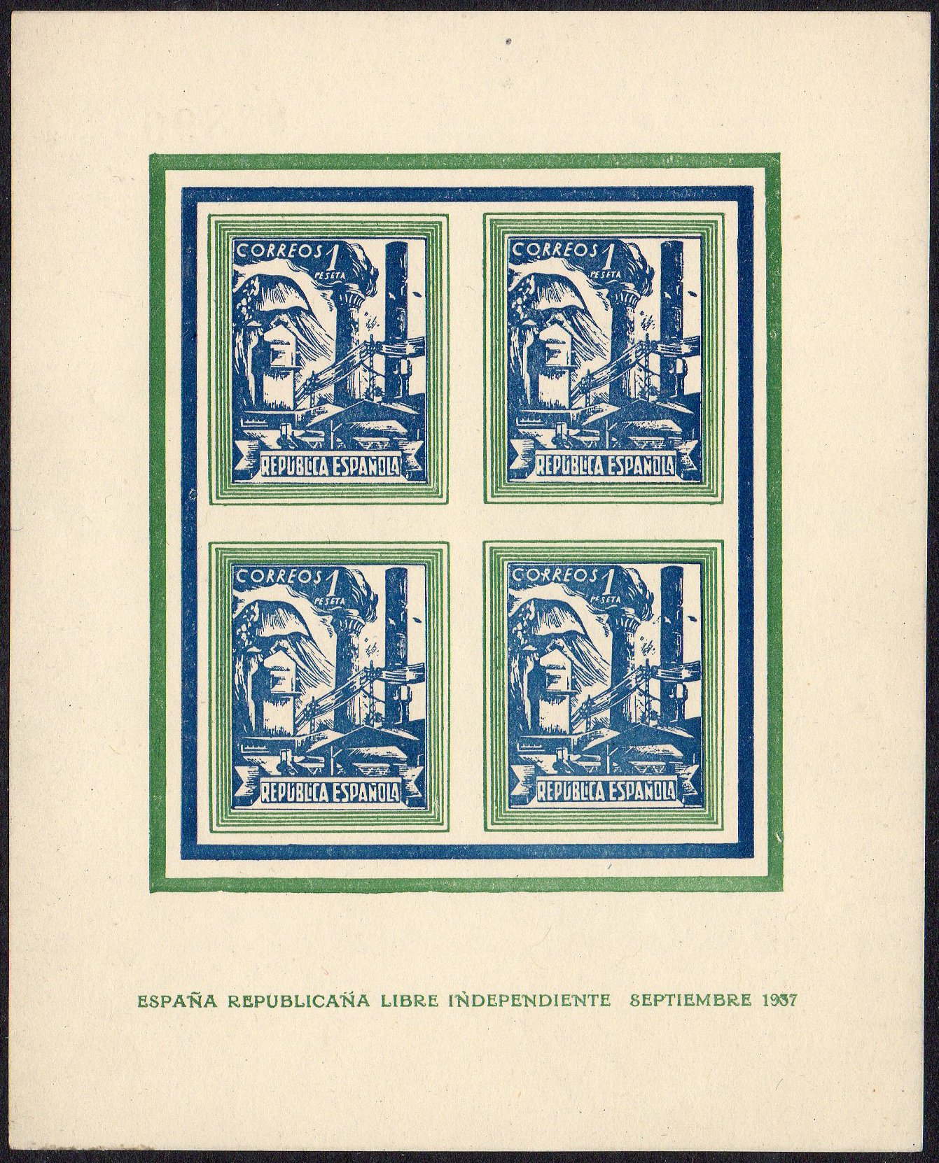 Barcelona - Montcada y Reixac sellos postales stamps Spain Guerra Civil War